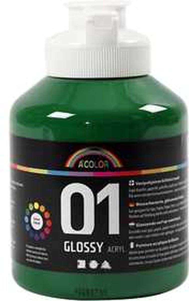 A-Color acrylverf, donkergroen, 01 - glossy, 500ml [HOB-32028]